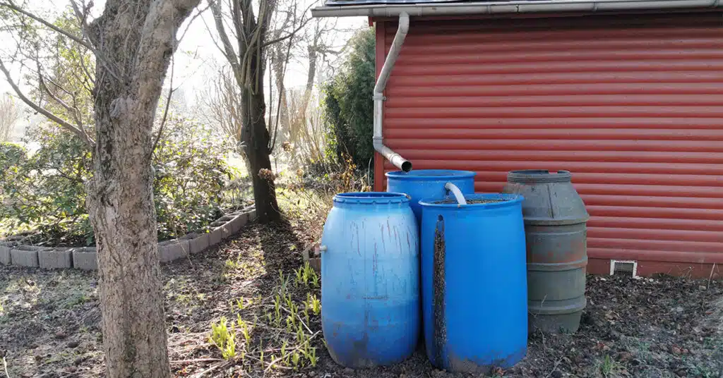 Récupération et filtrage de l'eau de pluie. Photo : Shutterstock