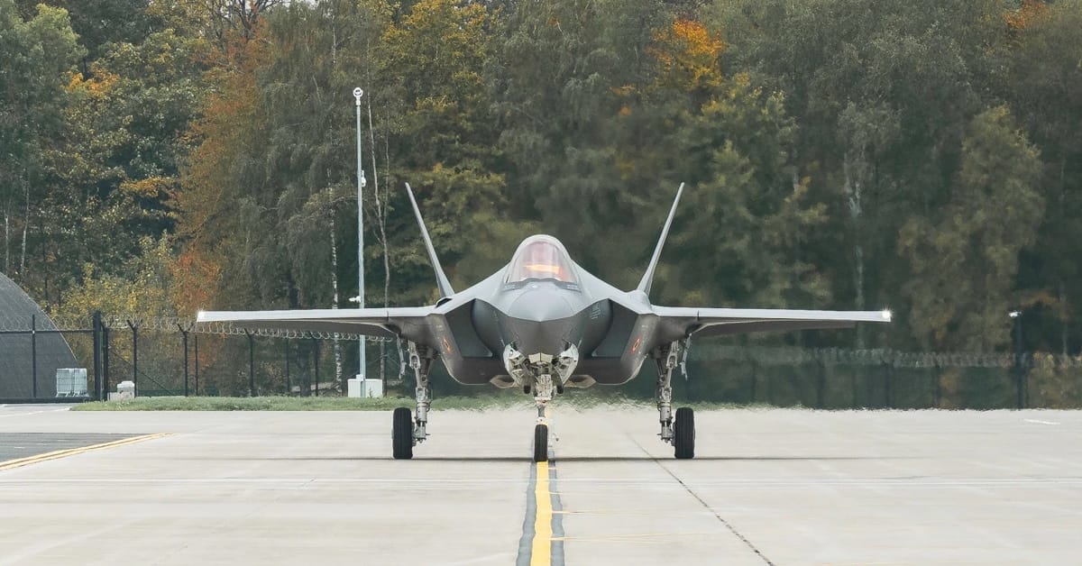 De aankomst van de F-35 in Florennes. Foto: Adrien Muylaert via mil.be
