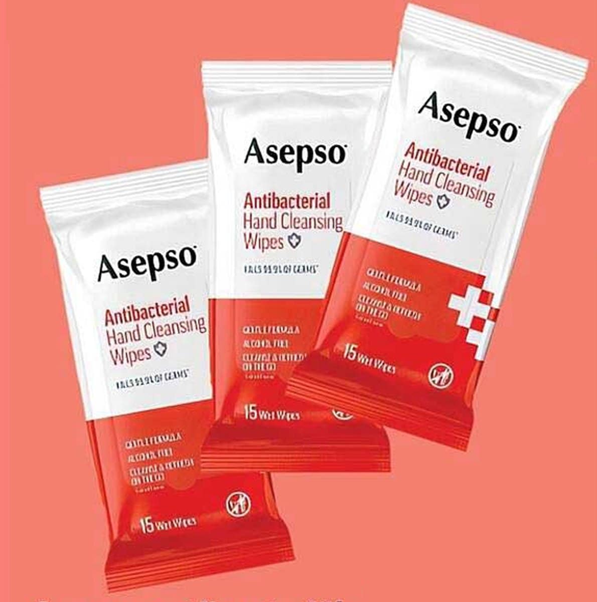 Asepso Antibacteriële handreinigingsdoekjes (12 x 15 stuks)