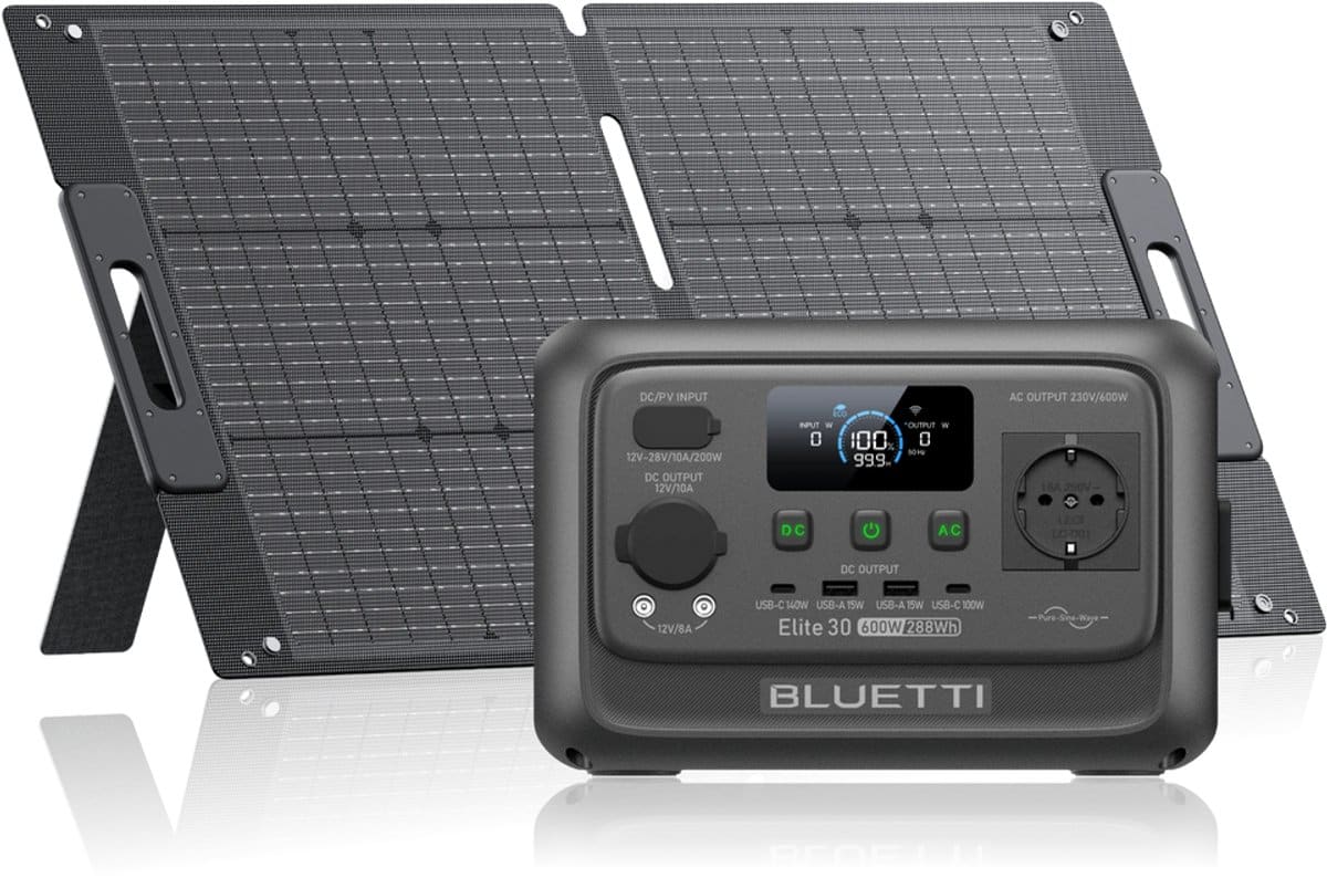 Bluetti Elite 30 met 100 W zonnepaneel