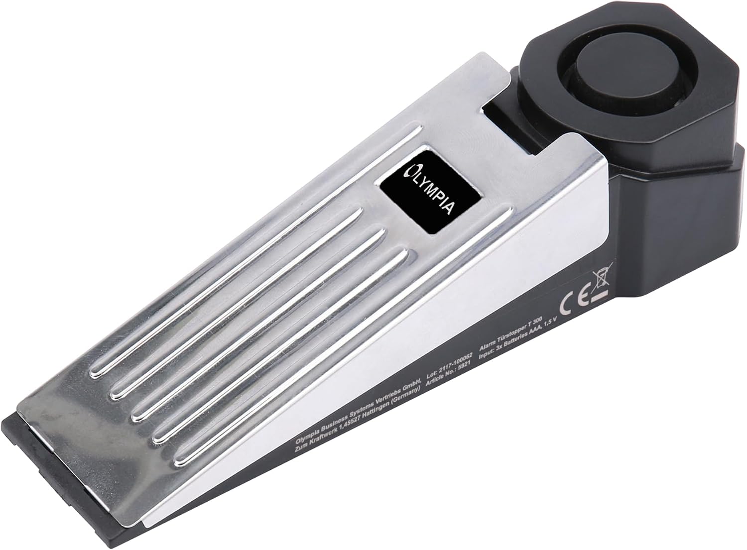 OLYMPIA T 300 elektronische deurstopper met alarm en schoksensor, 100 dB