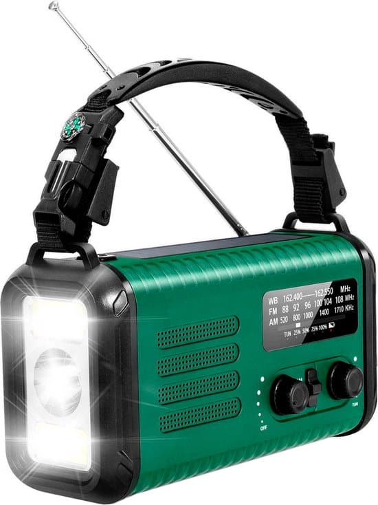 Solar noodradio met 20.000 mAh powerbank