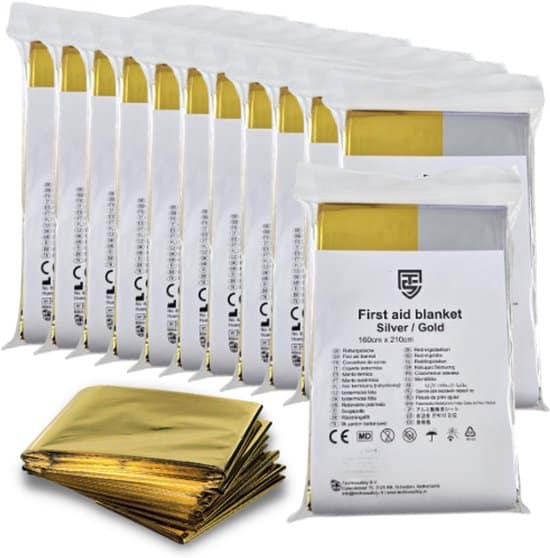 Technosafety Reddingsdekens 160 x 210 cm (12 stuks)
