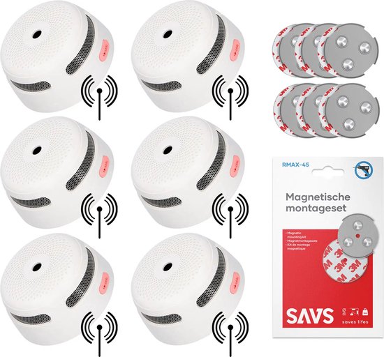 X-Sense XS01-W draadloos koppelbare rookmelders, set van 6